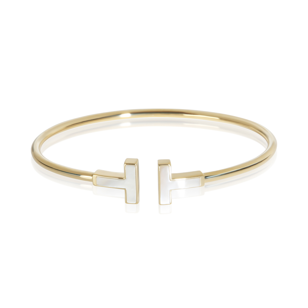 Tiffany & Co. Yellow Gold Mother Of Pearl Tiffany T Wire Bracelet